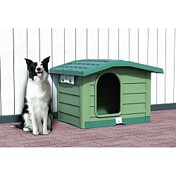 Psí bouda Bungalow zelená, 89 x 75 x 62 cm 
