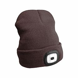 Sixtol Čepice s čelovkou 45 lm, USB, uni, hnědá