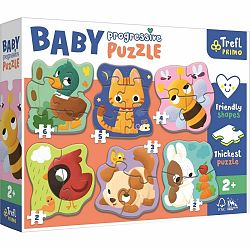 Trefl Baby puzzle Zvířátka, 6v1 (2-6 dílků)