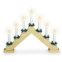 Vánoční svícen Candle Bridge hnědá, 7 LED