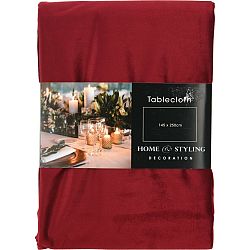 Vánoční ubrus Velvett červená, 250 x 145 cm