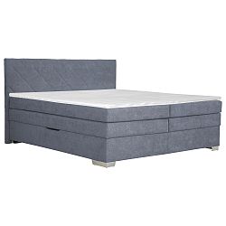 Boxspring Postel Johana 160x200, Šedě Modrá