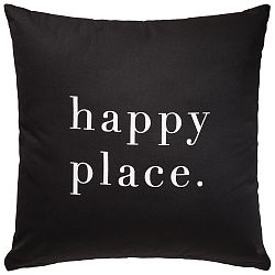 Dekorační Polštář Happy Place, 45/45cm, Černá