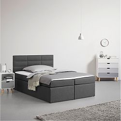 Manželská Boxspring Postel Lisa, 140x200, Šedá