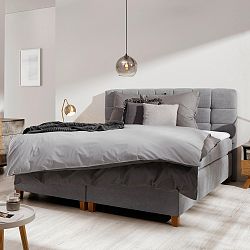 Postel Boxspring Šedé Barvy Jerry, 180x200