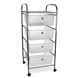 Komoda UH/chrom 4 patra na kolečkách