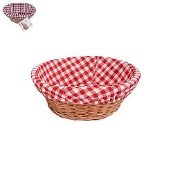 Ošatka ratanová kulatá s textilem