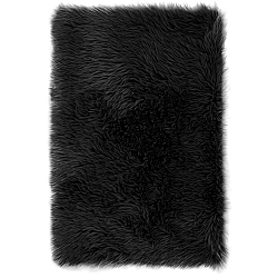 AmeliaHome Kožešina Dokka černá, 50 x 150 cm