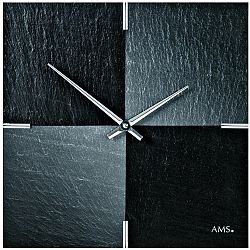 AMS 9520 designové nástěnné břidlicové hodiny, 30 x 30 cm
