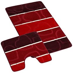 Bellatex Sada koupelnových předložek Avangard Srdce červená, 60 x 100 cm, 60 x 50 cm