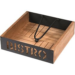 EH Dřevěný box na ubrousky BISTRO, 18 x 18 x 5 cm