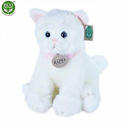 Rappa Plyšová kočka sedící bílá 25 cm 