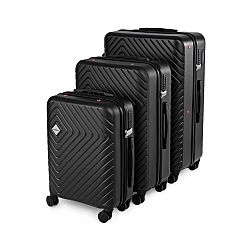 Sada 3ks cestovních kufrů na kolečkách Compactor Cosmos,S+L+XL, včetně pumpy,váhy,zámek TSA,černý