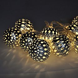 Solight Světelný LED řetěz s 10 stříbrnými koulemi, 1 m, studená bílá