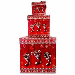 Toro Sada vánočních dárkových krabic se stuhou Christmas Sock, 3 velikosti