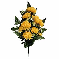 Umělá dekorativní kytice Chryzantéma, žlutá, výška 60 cm