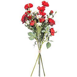 Umělá kytice růží a máku, 27 x 72 x 12 cm