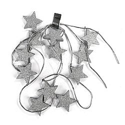 Vánoční girlanda s hvězdami stříbrná, 220 cm