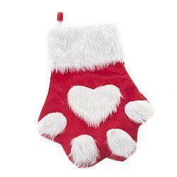 Vánoční textilní ponožka Tlapka 40 cm, červená