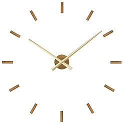 VLAHA VCT1040 dubové samolepicí hodiny Minimal zlatá, pr. 80 cm
