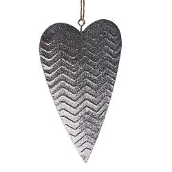 Závěsné srdce Teramo stříbrná, 20 x 10 cm
